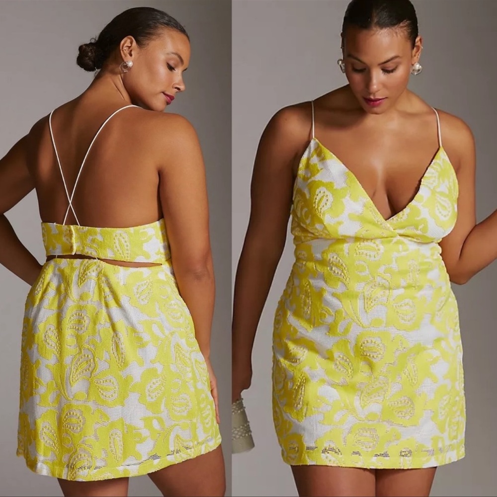 Anthropologie Maeve Strappy Lace Mini Dress
